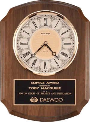American Walnut Clock Plaque with Notched Corners - 10.5" x 13"
