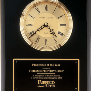 Black Piano Finish Clock Plaque - 10.5" x 13"