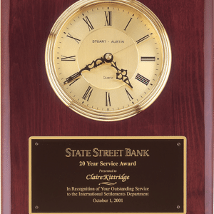 Rosewood Piano Finish Clock Plaque - 10.5" x 13"