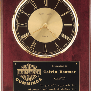 Rosewood Piano Finish Clock Plaque - 12" x 15"
