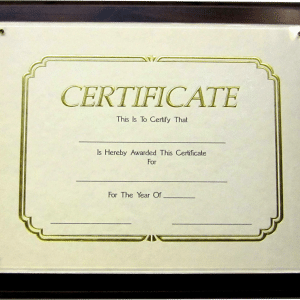 Certificate Plaque w/External Plexiglass - 13" x 10.5"