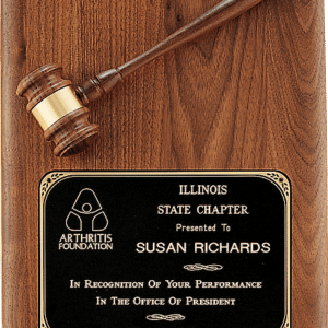 Full Gavel Plaque, Solid Walnut - 11" x 15"
