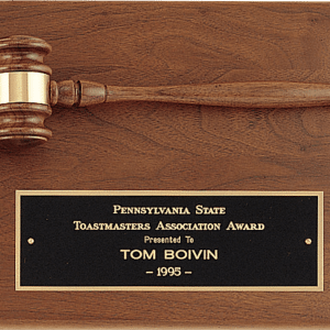 Full Gavel Plaque, Solid Walnut - 12" x 9"