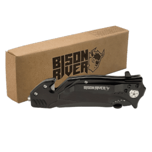 Bison River Rescue Folding Knife - Black