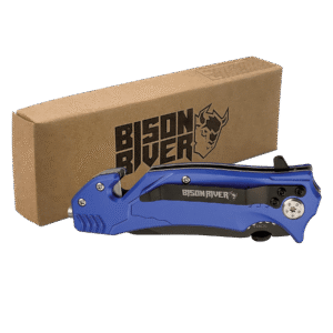 Bison River Rescue Folding Knife - Blue