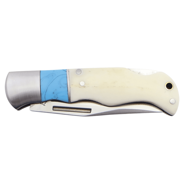 Bison River Blue/Bone Folding Knife