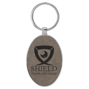 Keychains – Leatherette with Metal Frame