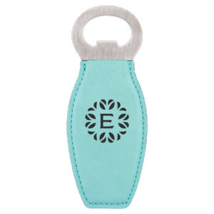 Bottle Opener - Leatherette Grip with Magnet - Teal