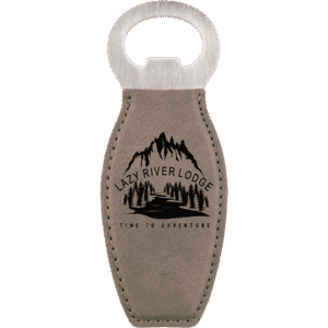 Bottle Opener - Leatherette Grip with Magnet - Gray