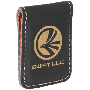 Money Clips - Leatherette - Black/Gold