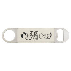 Bottle Opener - Leatherette Grip - White
