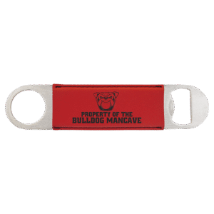 Bottle Opener - Leatherette Grip - Red