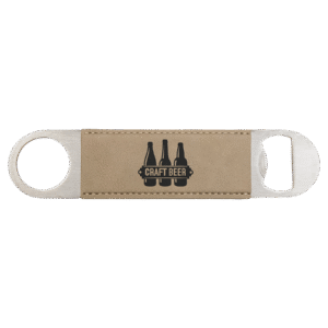 Bottle Opener - Leatherette Grip - Light Brown