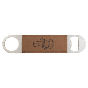 Bottle Opener - Leatherette Grip - Dark Brown