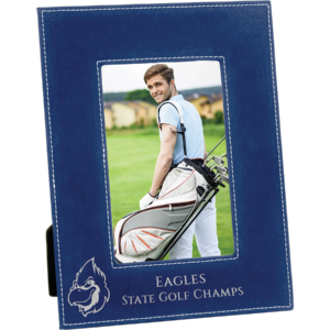 Picture Frames - 4" x 6" Leatherette - Blue/Silver