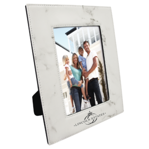Picture Frames - 5" x 7" Leatherette - White Marble