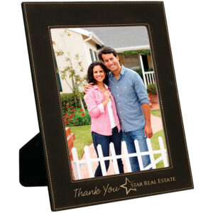 Picture Frames - 8" x 10" Leatherette - Black/Gold