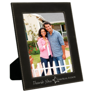 Picture Frames - 8" x 10" Leatherette - Black/Silver