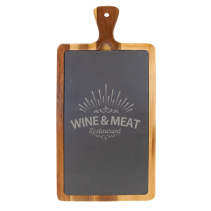 Cutting Serving Boards - Acacia Wood & Slate - 16 x 7.75