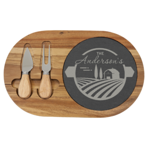 Cutting Serving Boards - Acacia Wood & Slate - 12.5 x 7.75 Serving