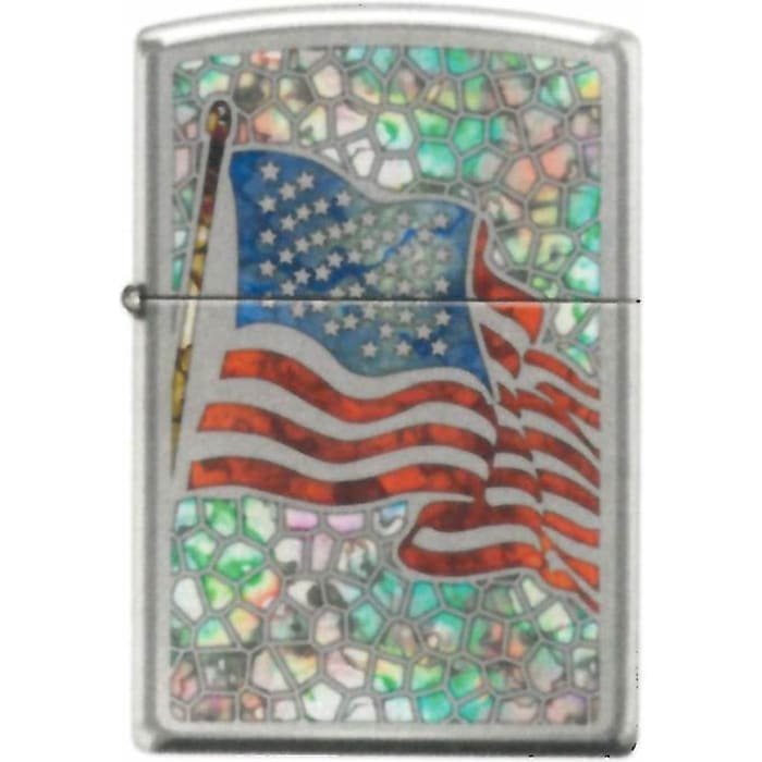 FUSION - Stained Glass Effect American Flag Zippo Lighter - 44488
