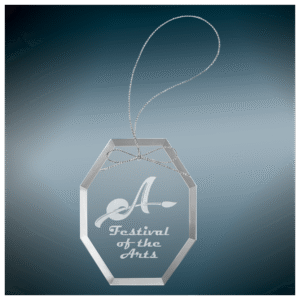 Christmas Ornaments - Glass - 3-3/4" Octagon