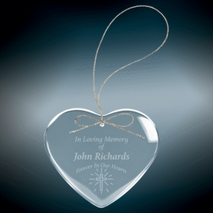 Christmas Ornaments - Crystal - 2-1/2" Heart