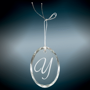 Christmas Ornaments - Crystal - 3" Faceted Oval