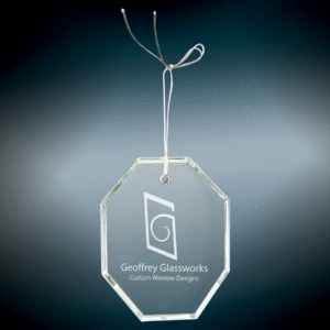 Christmas Ornaments - Crystal - 3-1/2" Octagon
