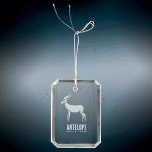 Christmas Ornaments - Crystal - 3" Clipped Rectangle