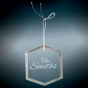Christmas Ornaments - Crystal - 3" Hexagon
