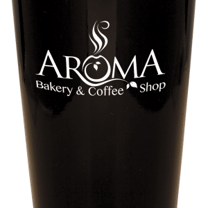 Ceramic Latte Mug w/Silicone Lid, 14oz.