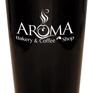 Ceramic Latte Mug w/Silicone Lid, 14oz.