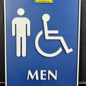ADA 6" x 8" Blue/White Mens Restroom Sign