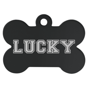 Pet Tags - Anodized Aluminum - Black, Bone Small