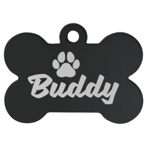 Pet Tags - Anodized Aluminum - Black, Bone Large
