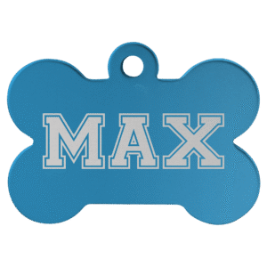 Pet Tags - Anodized Aluminum - Blue, Bone Large