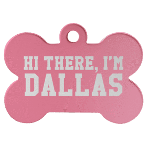 Pet Tags - Anodized Aluminum - Pink, Bone Large
