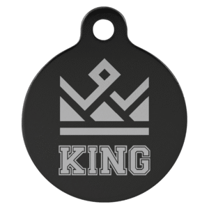Pet Tags - Anodized Aluminum - Black, Round Small