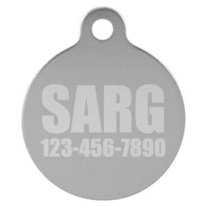 Pet Tags - Anodized Aluminum - Silver, Round Small