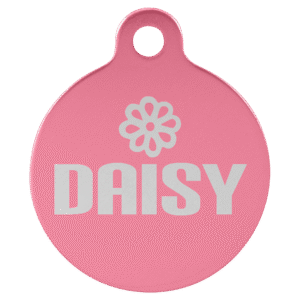 Pet Tags - Anodized Aluminum - Pink, Round Large