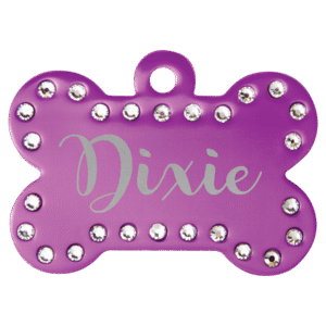 Pet Tags - Anodized Aluminum - Purple, Bone Bling