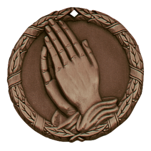 2" Praying Hands Medal