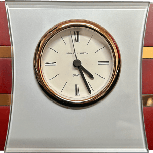 Desk Clock - SALE - Rosewood Piano Finish Square