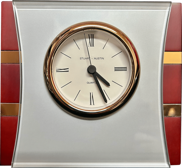 Desk Clock - SALE - Rosewood Piano Finish Square