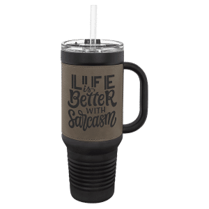 Polar Camel Black, Leatherette Wrapped Tumblers