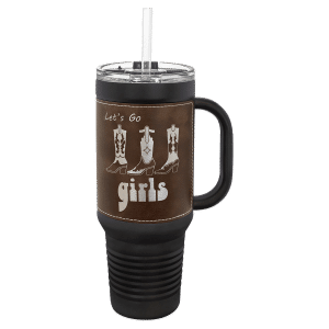 Polar Camel Black, Leatherette Wrapped Tumblers