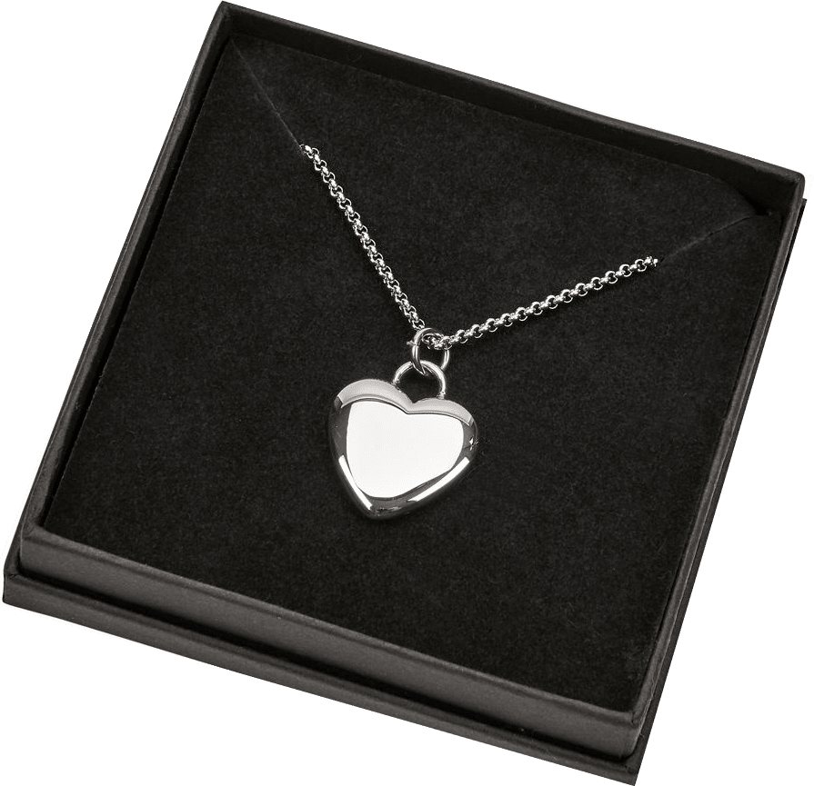 Stainless Steel Puffed Heart Necklace