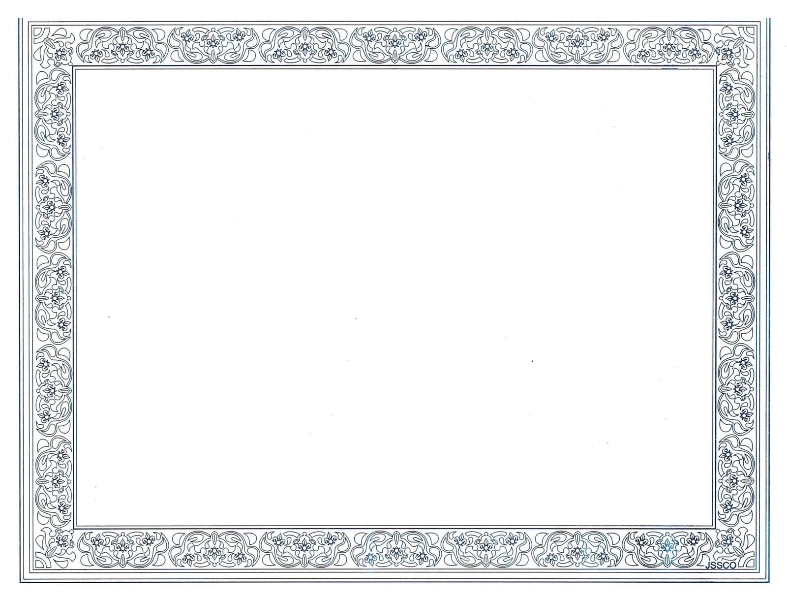 White Blue Foil Border