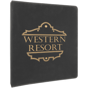 Black/Gold Leatherette 3-Ring Binder Small